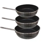 ماهیتابه گرانیتی تک دسته استیل  ۳ تایی مدل HM-220