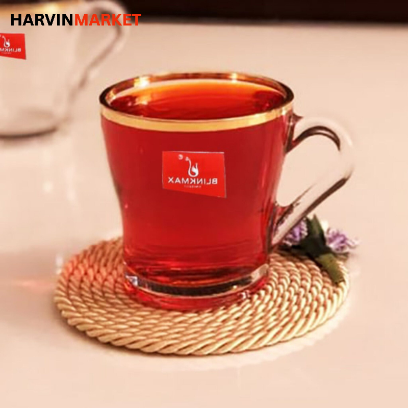 لیوان بلینک مکس بلوری دور طلایی