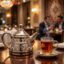 قوری چینی آبکاری شده مدل 0036