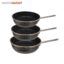 ماهیتابه گرانیتی تک دسته استیل ۳ تایی مدل HM-220
