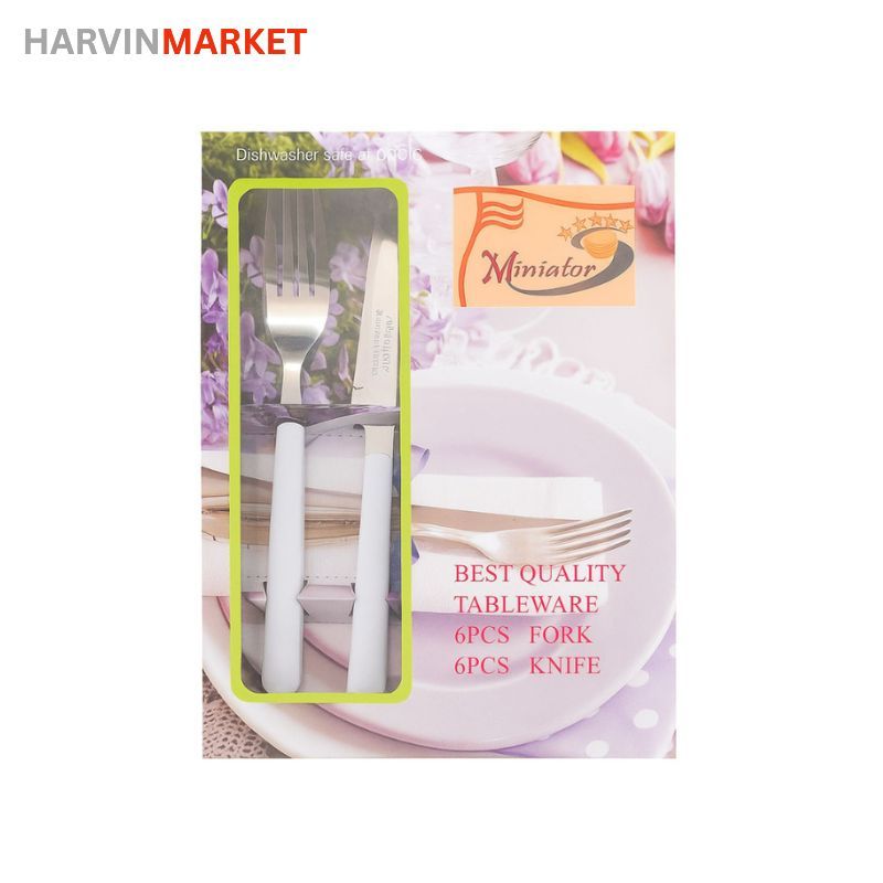 ست کارد و چنگال 12 پارچه برند مینیافور کد 5510 استیل