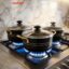 ست قابلمه نچسب 7 پارچه مشکی مات Non-Stick Cookware Set مدل 2201-SB طراحی ایتالیا طرح لانه زنبوری