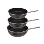 ماهیتابه گرانیتی تک دسته استیل ۳ تایی مدل HM-220