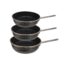 ماهیتابه گرانیتی تک دسته استیل ۳ تایی مدل HM-220