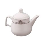 قوری چینی (Teapot) سفید لعاب دار مدل 0035 برند چینی پارس