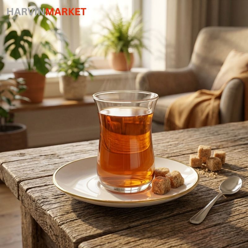 نعلبکی صنایع چینی تقدیس مدل لب طلائی مجموعه 6 عددی