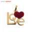 آویز گردنبند طلا 18 عیار زنانه طرح LOVE با سنگ قلب قرمز مدل E510