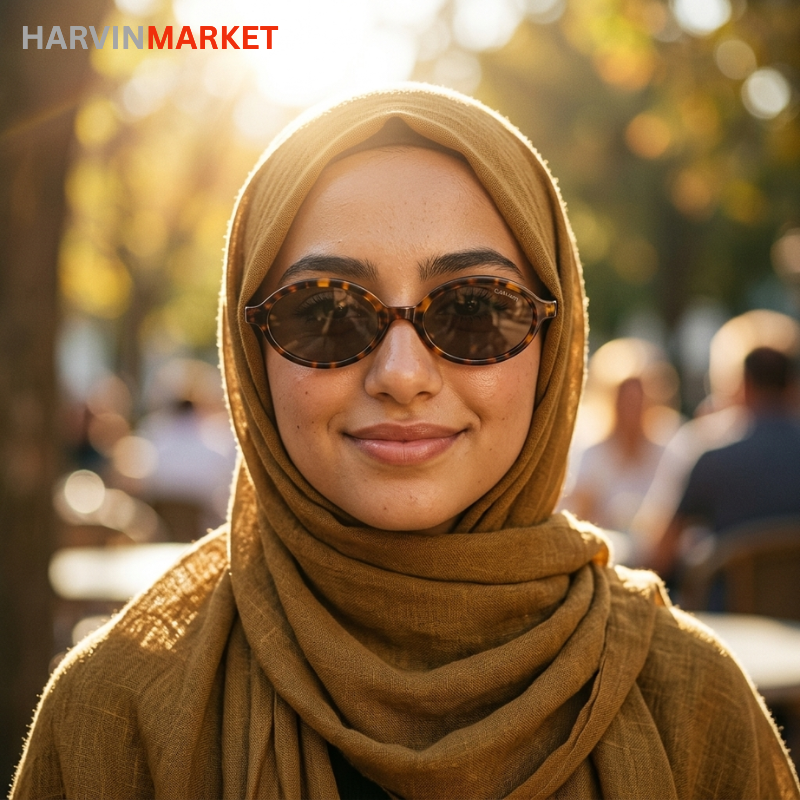 عینک زنانه طرح لاک‌پشتی مدل بیضی کلاسیک با شیشه قهوه‌ای