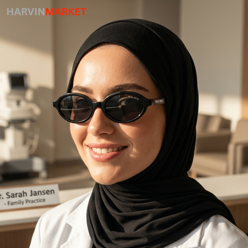 عینک زنانه طرح لاک‌پشتی مدل بیضی کلاسیک با شیشه مشکی