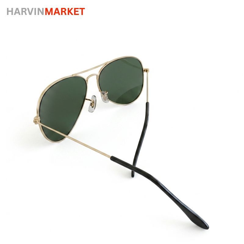 عینک آفتابی مردانه ری‌بن (Ray-Ban) مدل خلبانی – فریم طلایی و لنز G-15 سبز