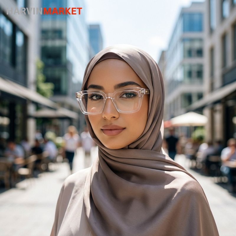 English طبی زنانه و مردانه شفاف مدل مربعی