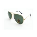 عینک آفتابی مردانه ری‌بن (Ray-Ban) مدل خلبانی – فریم طلایی و لنز G-15 سبز
